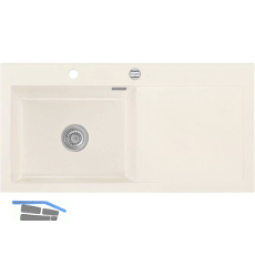 SYSTEMCERAM Einbausp�le Mera 100 SL, 1000 x 510 mm TT. rechts, Magnolie Exzenter