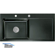 SYSTEMCERAM Einbausp�le Mera 100 SL, 1000 x 510 mm TT. rechts, Nero Exzenter