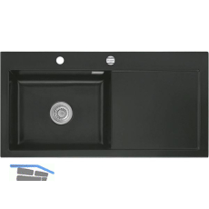 SYSTEMCERAM Einbausp�le Mera 100 SL, 1000 x 510 mm TT. rechts, Nigra Exzenter