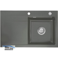 SYSTEMCERAM Einbausp�le Stema 80, 800 x 510 mm �1,5% Tropfteil links, Lava