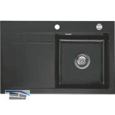 SYSTEMCERAM Einbausp�le Stema 80, 800 x 510 mm �1,5% Tropfteil links, Schiefer