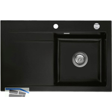 SYSTEMCERAM Einbausp�le Stema 80, 800 x 510 mm �1,5% Tropfteil links, Nigra