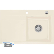 SYSTEMCERAM Einbausp�le Stema 80 Excenter 800 x 510 mm Tropfteil links, Magnolie