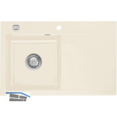 SYSTEMCERAM Einbausp�le Stema 80, 800 x 510 mm �1,5% Tropfteil rechts, Magnolie