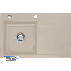 SYSTEMCERAM Einbausp�le Stema 80, 800 x 510 mm �1,5% Tropfteil rechts, Fango