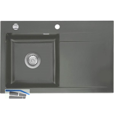 SYSTEMCERAM Einbausp�le Stema 80 Excenter 800 x 510 mm Tropfteil rechts, Lava