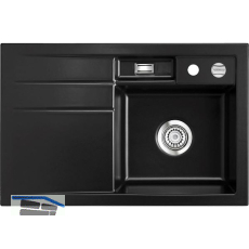 SYSTEMCERAM Einbausp�le Bela 78, 780 x 510 mm �1,5% Tropfteil links, Nero