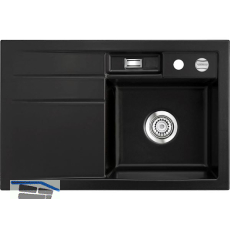 SYSTEMCERAM Einbausp�le Bela 78, 780 x 510 mm �1,5% Tropfteil links, Nigra