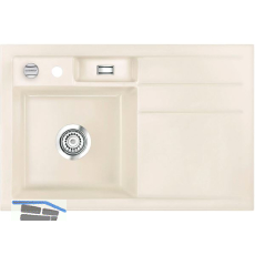 SYSTEMCERAM Einbausp�le Bela 78 Excenter, 780 x 510 mm Tropfteil rechts Magnolie