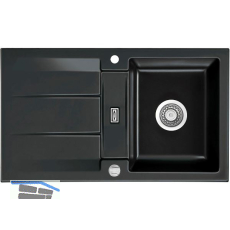 SYSTEMCERAM Einbausp�le Genea 87 Excenter, 870 x 510 mm reversibel, Nero