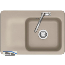 SYSTEMCERAM Einbausp�le Juna 75, 750 x 510 mm Tt. links, Fango