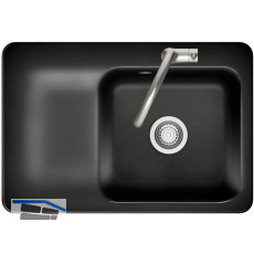 SYSTEMCERAM Einbausp�le Juna 75, 750 x 510 mm Tt. links, Nero