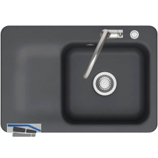 SYSTEMCERAM Einbausp�le Juna 75 Excenter, 750 x 510 mm Tt. links, Schiefer