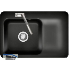 SYSTEMCERAM Einbausp�le Juna 75, 750 x 510 mm Tt. rechts, Nero