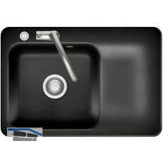 SYSTEMCERAM Einbausp�le Juna 75 Excenter, 750 x 510 mm Tt. rechts, Nero