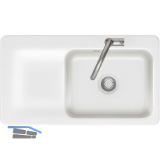 SYSTEMCERAM Einbausp�le Juna 90, 900 x 510 mm Tt. links, Gr�nland