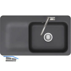 SYSTEMCERAM Einbausp�le Juna 90, 900 x 510 mm Tt. links, Schiefer