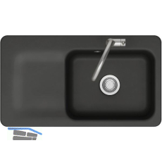 SYSTEMCERAM Einbausp�le Juna 90, 900 x 510 mm Tt. links, Nigra