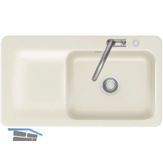 SYSTEMCERAM Einbausp�le Juna 90 Excenter, 900 x 510 mm Tt. links, Magnolie