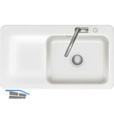 SYSTEMCERAM Einbausp�le Juna 90 Excenter, 900 x 510 mm Tt. links, Gr�nland