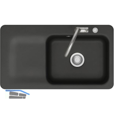 SYSTEMCERAM Einbausp�le Juna 90 Excenter, 900 x 510 mm Tt. links, Nigra