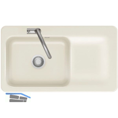 SYSTEMCERAM Einbausp�le Juna 90, 900 x 510 mm Tt. rechts, Magnolie