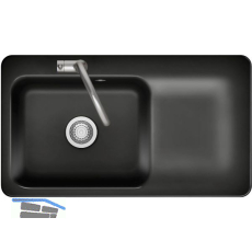 SYSTEMCERAM Einbausp�le Juna 90, 900 x 510 mm Tt. rechts, Nero