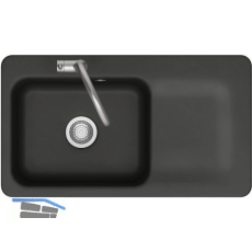 SYSTEMCERAM Einbausp�le Juna 90, 900 x 510 mm Tt. rechts, Nigra