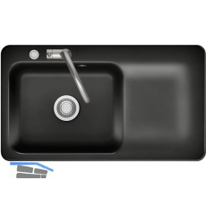 SYSTEMCERAM Einbausp�le Juna 90 Excenter, 900 x 510 mm Tt. rechts, Nero