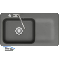 SYSTEMCERAM Einbausp�le Juna 90 Excenter, 900 x 510 mm Tt. rechts, Lava