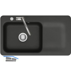 SYSTEMCERAM Einbausp�le Juna 90 Excenter, 900 x 510 mm Tt. rechts, Nigra