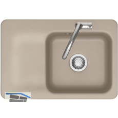 SYSTEMCERAM fl�chenb�ndige Sp�le Juna 75 F, 726 x 486 mm Tt. links, Fango