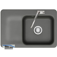 SYSTEMCERAM fl�chenb�ndige Sp�le Juna 75 F, 726 x 486 mm Tt. links, Lava