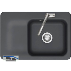 SYSTEMCERAM fl�chenb�ndige Sp�le Juna 75 F, 726 x 486 mm Tt. links, Schiefer