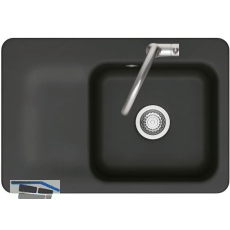 SYSTEMCERAM fl�chenb�ndige Sp�le Juna 75 F, 726 x 486 mm Tt. links, Nigra