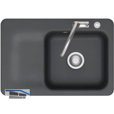 SYSTEMCERAM fl�chenb�ndige Sp�le Juna 75 F Excenter Tt. links, Schiefer