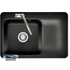 SYSTEMCERAM fl�chenb�ndige Sp�le Juna 75 F, 726 x 486 mm Tt. rechts, Nero