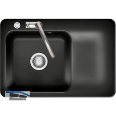 SYSTEMCERAM fl�chenb�ndige Sp�le Juna 75 F Excenter Tt. rechts, Nero