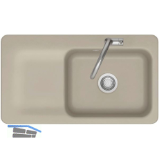 SYSTEMCERAM fl�chenb�ndige Sp�le Juna 90 F, 876 x 486 mm Tt. links, Fango