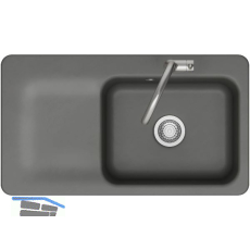 SYSTEMCERAM fl�chenb�ndige Sp�le Juna 90 F, 876 x 486 mm Tt. links, Lava