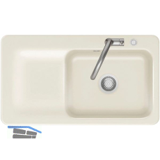 SYSTEMCERAM fl�chenb�ndige Sp�le Juna 90 F Excenter Tt. links, Magnolie