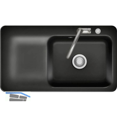 SYSTEMCERAM fl�chenb�ndige Sp�le Juna 90 F Excenter Tt. links, Nero