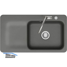SYSTEMCERAM fl�chenb�ndige Sp�le Juna 90 F Excenter Tt. links, Lava