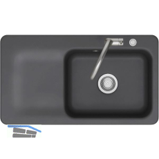 SYSTEMCERAM fl�chenb�ndige Sp�le Juna 90 F Excenter Tt. links, Schiefer