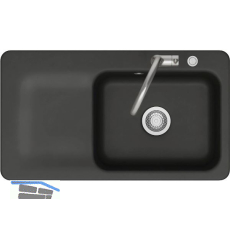 SYSTEMCERAM fl�chenb�ndige Sp�le Juna 90 F Excenter Tt. links, Nigra