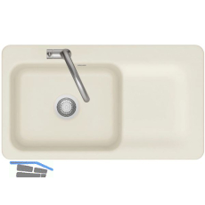 SYSTEMCERAM fl�chenb�ndige Sp�le Juna 90 F, 876 x 486 mm Tt. rechts, Jasmin