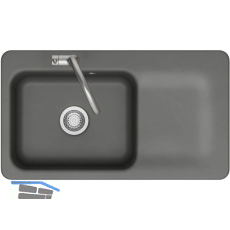 SYSTEMCERAM fl�chenb�ndige Sp�le Juna 90 F, 876 x 486 mm Tt. rechts, Lava