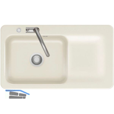 SYSTEMCERAM fl�chenb�ndige Sp�le Juna 90 F Excenter Tt. rechts, Magnolie