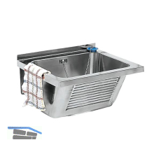 KWC Wand-Ausgussbecken LTJ500 Ablauf mittig, Edelstahl