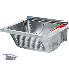 KWC Wand-Ausgussbecken LTJ450 Ablauf mittig, Edelstahl